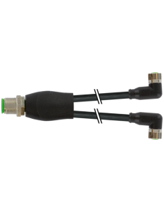 Konektor-trójnik M12 męski - 2xM8 żeński, kątowy 7000-40841-6100030 | Przewody i Złącza | Eshop Dopak | Wszystko dla Przemysłu