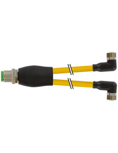 Rozdzielacz Y M12 / M8 żeński 90° 7000-40841-0100030 | Przewody i Złącza | Eshop Dopak | Wszystko dla Przemysłu