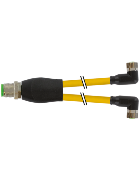 Rozdzielacz Y M12 / M8 żeński 90° 7000-40841-0100030 | Przewody i Złącza | Eshop Dopak | Wszystko dla Przemysłu