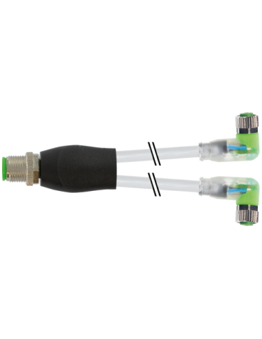 Rozdzielacz Y M12 / M8 żeński 90° LED 7000-40861-2300060 | Przewody i Złącza | Eshop Dopak | Wszystko dla Przemysłu