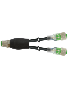 Rozdzielacz Y M12 / M12 żeński 0° LED 7000-40771-6330060 | Przewody i Złącza | Eshop Dopak | Wszystko dla Przemysłu