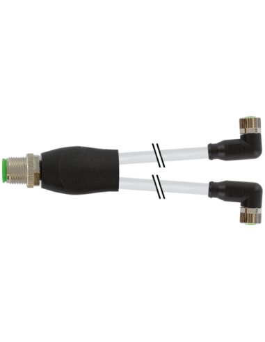 Rozdzielacz Y M12 / M8 żeński 90° 7000-40841-2300060 | Przewody i Złącza | Eshop Dopak | Wszystko dla Przemysłu