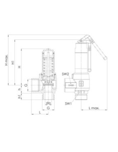 Kątowy zawór bezpieczeństwa DN15 G3/4-G1 Potw23,0 bar | Pneumatyka | Eshop Dopak | Wszystko dla Przemysłu 2