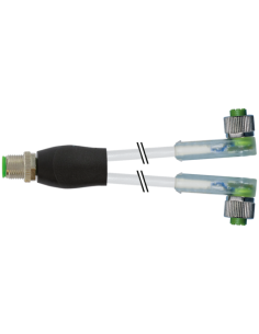 Rozdzielacz Y M12 / M12 żeński 90° LED 7000-40781-2130060 | Przewody i Złącza | Eshop Dopak | Wszystko dla Przemysłu