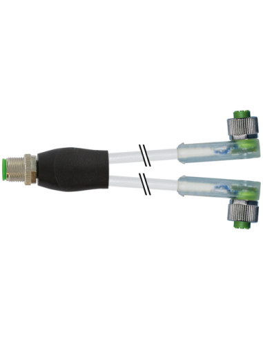 Rozdzielacz Y M12 / M12 żeński 90° LED 7000-40781-2130060 | Przewody i Złącza | Eshop Dopak | Wszystko dla Przemysłu