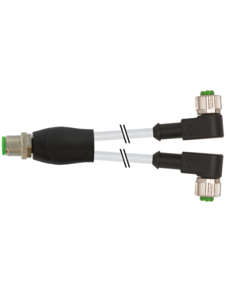 Rozdzielacz Y M12 / M12 żeński 90° 7000-40761-2330060 | Przewody i Złącza | Eshop Dopak | Wszystko dla Przemysłu
