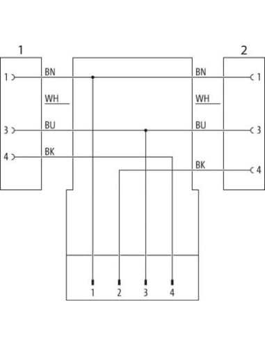 Konektor-trójnik M12 męski - 2xM12 żeński, prosty 7999-40701-7640030 | Przewody i Złącza | Eshop Dopak | Wszystko dla Przemysłu