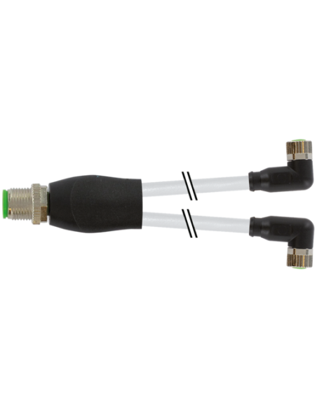 Rozdzielacz Y M12 / M8 żeński 90° 7000-40841-2100030 | Przewody i Złącza | Eshop Dopak | Wszystko dla Przemysłu