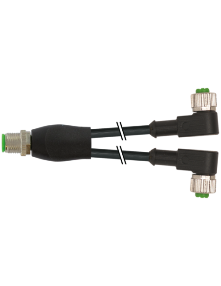 Rozdzielacz Y M12 / M12 żeński 90° 7000-40761-6130200 | Przewody i Złącza | Eshop Dopak | Wszystko dla Przemysłu