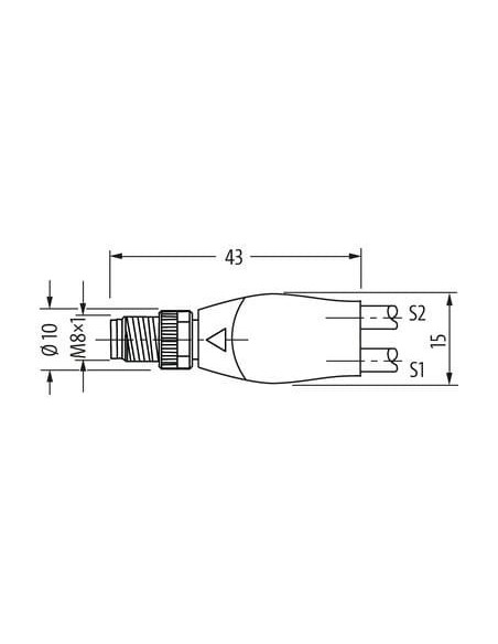 Rozdzielacz Y męski M8 / żeński M8 0° 7000-87001-6300150 | Przewody i Złącza | Eshop Dopak | Wszystko dla Przemysłu