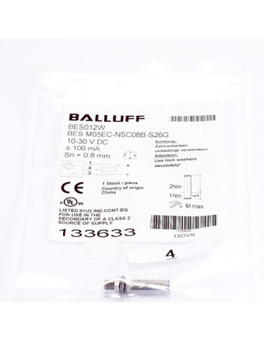 Czujnik indukcyjny standardowy, BALLUFF, BES M05EC-NSC08B-S26G BES012W/133633 | Automatyka | Eshop Dopak | Wszystko dla Przemysł