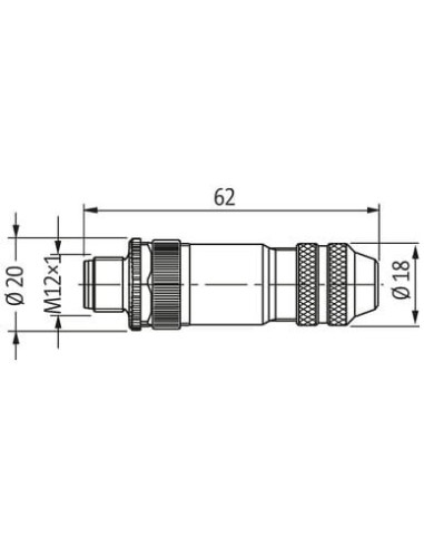 Wtyczka M12 męska, prosta, kod D 6..8mm 7000-14591-0000000 | Przewody i Złącza | Eshop Dopak | Wszystko dla Przemysłu