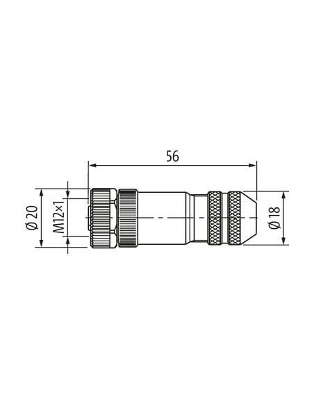 Wtyczka M12 żeńska, prosta, ekranowana, Interbus, Profibus 7000-14021-0000000 | Przewody i Złącza | Eshop Dopak | Wszystko dla P