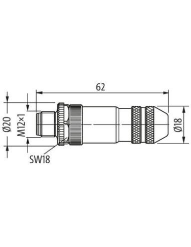 Wtyczka M12 męska, prosta. b-cod, ekranowana, Interbus, Profibus 7000-14001-0000000 | Przewody i Złącza | Eshop Dopak | Wszystko