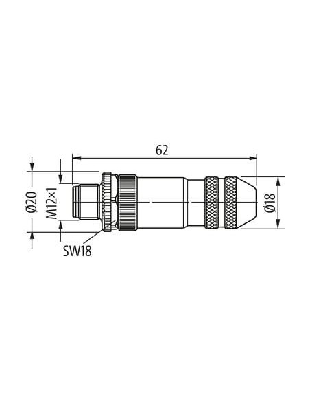 Wtyczka M12 męska, prosta. b-cod, ekranowana, Interbus, Profibus 7000-14001-0000000 | Przewody i Złącza | Eshop Dopak | Wszystko