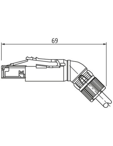 Wtyczka RJ45 Professional męska, 45°, 4-polowa, ekranowana, Profinet 7000-74021-0000000 | Przewody i Złącza | Eshop Dopak | Wszy