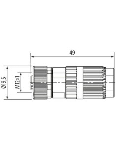 Wtyczka M12 żeńska, prosta, 3-polowa, ekranowana 7000-14221-0000000 | Przewody i Złącza | Eshop Dopak | Wszystko dla Przemysłu 2