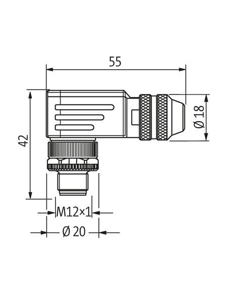 Wtyczka M12 męska, kątowa, B-Code 6..8mm 7000-14011-0000000 | Przewody i Złącza | Eshop Dopak | Wszystko dla Przemysłu