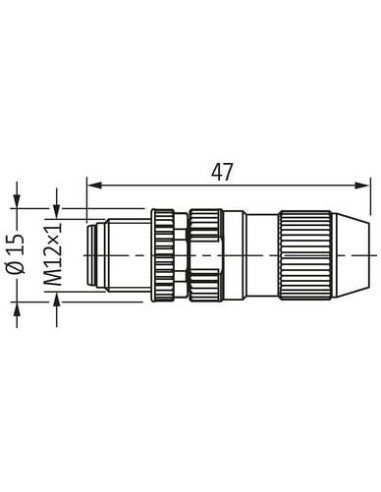 Wtyczka M12 męska, prosta, Slimline, 4-polowa, 0,14-0,34mm2 7000-12491-0000000 | Przewody i Złącza | Eshop Dopak | Wszystko dla 