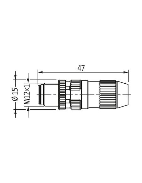 Wtyczka M12 męska, prosta, Slimline, 4-polowa, 0,14-0,34mm2 7000-12491-0000000 | Przewody i Złącza | Eshop Dopak | Wszystko dla 