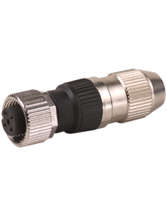 Wtyczka M12 żeńska, prosta, 4-polowa, 0,25..0,5mm2, zaciski nożowe 7000-12601-0000000 | Przewody i Złącza | Eshop Dopak | Wszyst