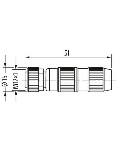 Wtyczka M12 żeńska, prosta, 4-polowa, 0,25..0,5mm2, zaciski nożowe 7000-12601-0000000 | Przewody i Złącza | Eshop Dopak | Wszyst