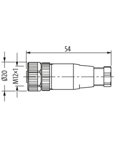 Wtyczka M12 żeńska, prosta 8-polowa, zaciski śrubowe, 6..8mm 7000-17321-0000000 | Przewody i Złącza | Eshop Dopak | Wszystko dla