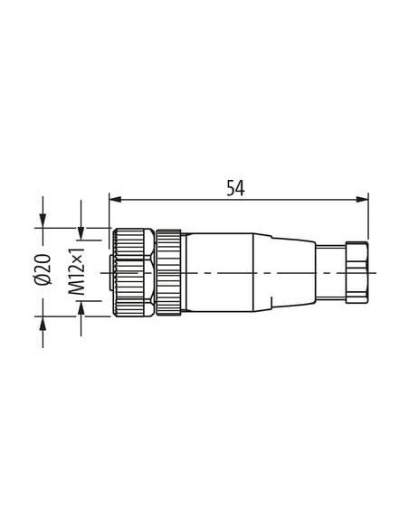 Wtyczka M12 żeńska, prosta 8-polowa, zaciski śrubowe, 6..8mm 7000-17321-0000000 | Przewody i Złącza | Eshop Dopak | Wszystko dla