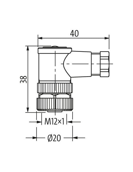 Wtyczka M12 żeńska, kątowa, 4-polowa, zaciski śrubowe, 4..6mm 7000-12981-0000000 | Przewody i Złącza | Eshop Dopak | Wszystko dl