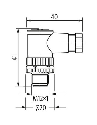 Wtyczka M12 męska, kątowa, zaciski śrubowe, 4..6mm 7000-12821-0000000 | Przewody i Złącza | Eshop Dopak | Wszystko dla Przemysłu
