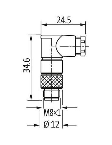 Wtyczka M8 męska, kątowa, do lutowania, 3-polowa, 0,25mm2 7000-08441-0000000 | Przewody i Złącza | Eshop Dopak | Wszystko dla Pr