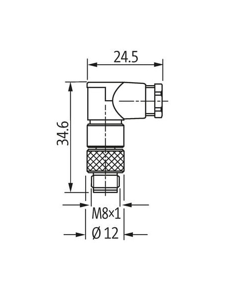 Wtyczka M8 męska, kątowa, do lutowania, 3-polowa, 0,25mm2 7000-08441-0000000 | Przewody i Złącza | Eshop Dopak | Wszystko dla Pr