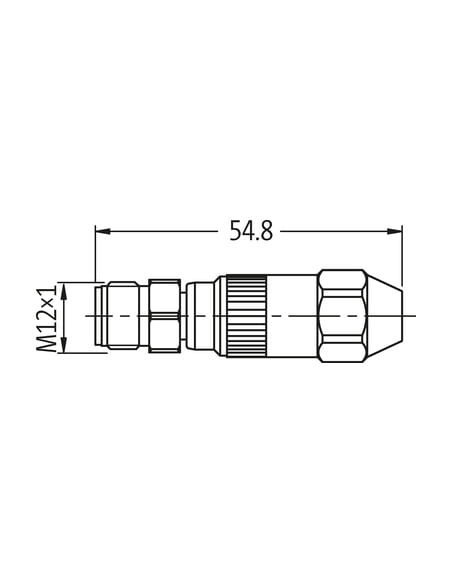 Wtyczka M12 męska, prosta, 4-polowa V2A 0,25-0,5mm2 7002-12481-0000000 | Przewody i Złącza | Eshop Dopak | Wszystko dla Przemysł