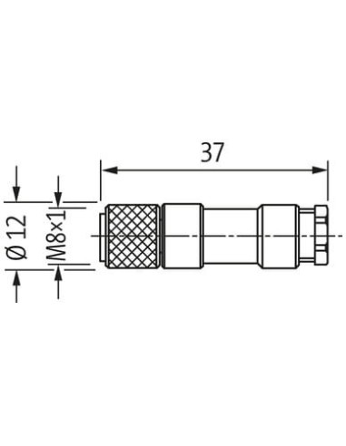 Wtyczka M8 żeńska, prosta,do lutowania, 3-polowa, 0,25mm2 7000-08481-0000000 | Przewody i Złącza | Eshop Dopak | Wszystko dla Pr
