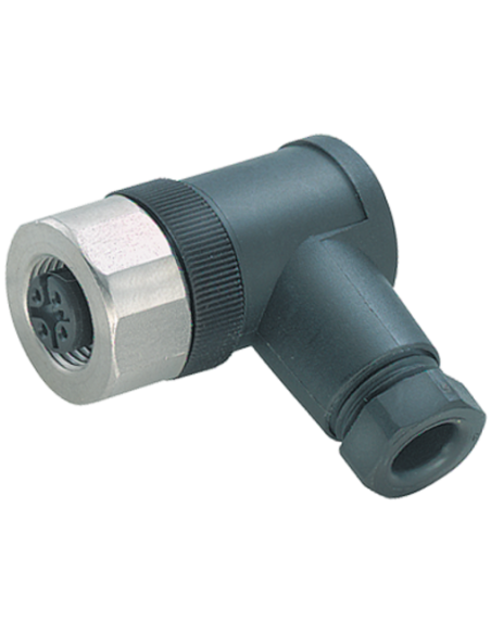 Wtyczka M12 żeńska, kątowa, 5-polowa, stal nierdzewna V4A, zaciski 7004-13041-0000000 | Przewody i Złącza | Eshop Dopak | Wszyst