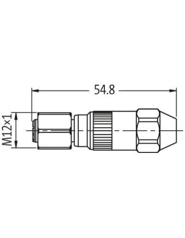 Wtyczka M12 żeńska, prosta, 4-polowa, stalowa V2A 7002-12601-0000000 | Przewody i Złącza | Eshop Dopak | Wszystko dla Przemysłu