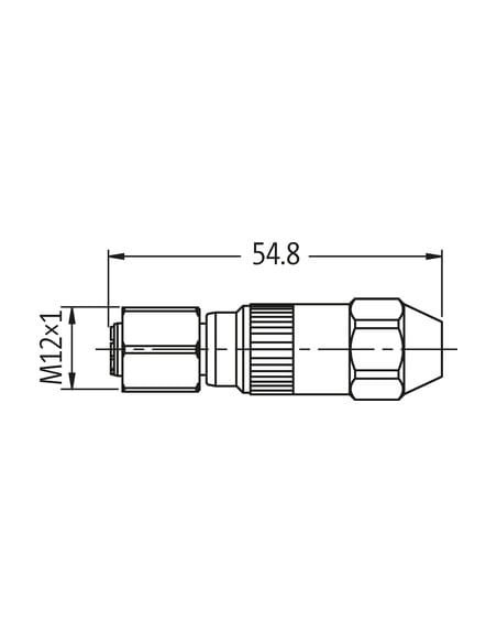 Wtyczka M12 żeńska, prosta, 4-polowa, stalowa V2A 7002-12601-0000000 | Przewody i Złącza | Eshop Dopak | Wszystko dla Przemysłu