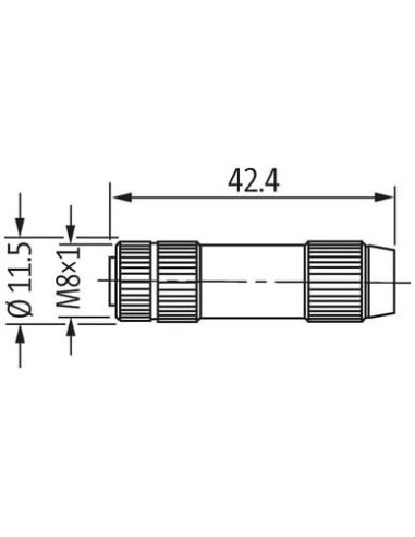 Wtyczka M8 żeńska, prosta, Slimline, 3-polowa, 0,14-0,34mm2 7000-08371-0000000 | Przewody i Złącza | Eshop Dopak | Wszystko dla 