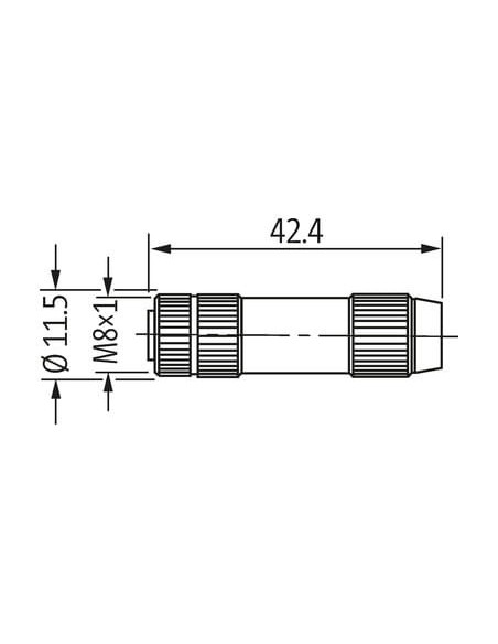 Wtyczka M8 żeńska, prosta, Slimline, 3-polowa, 0,14-0,34mm2 7000-08371-0000000 | Przewody i Złącza | Eshop Dopak | Wszystko dla 
