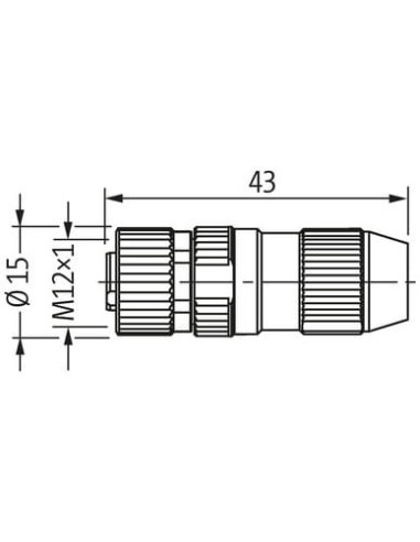 Wtyczka MOSA M12 żeńska, prosta, Slimline, 4-polowa 7000-12611-0000000 | Przewody i Złącza | Eshop Dopak | Wszystko dla Przemysł