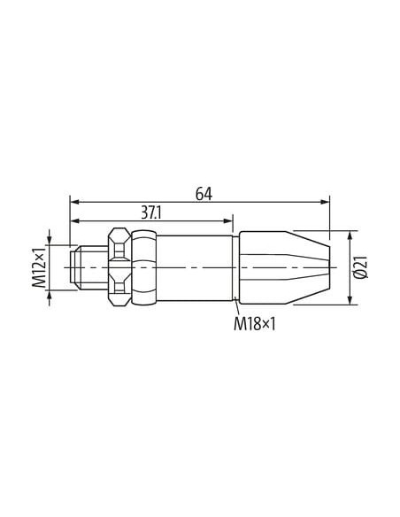 Wtyczka M12 5-pinowa, męska, prosta, śrubowa, 7024-12721-0000000 | Przewody i Złącza | Eshop Dopak | Wszystko dla Przemysłu