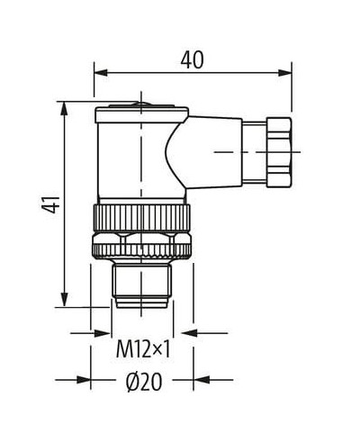 Wtyczka M12 męska, kątowa, 5-polowa, stal nierdzewna V4A, zaciski 7004-12881-0000000 | Przewody i Złącza | Eshop Dopak | Wszystk