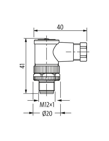 Wtyczka M12 męska, kątowa, 5-polowa, stal nierdzewna V4A, zaciski 7004-12881-0000000 | Przewody i Złącza | Eshop Dopak | Wszystk