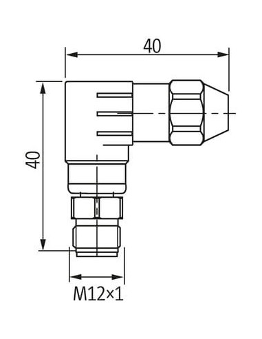 Wtyczka M12 męski, kątowa, 4-polowa, V2A 7002-12561-0000000 | Przewody i Złącza | Eshop Dopak | Wszystko dla Przemysłu