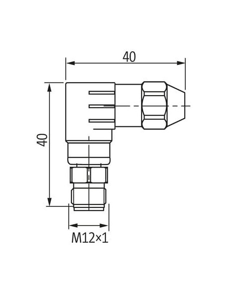 Wtyczka M12 męski, kątowa, 4-polowa, V2A 7002-12561-0000000 | Przewody i Złącza | Eshop Dopak | Wszystko dla Przemysłu