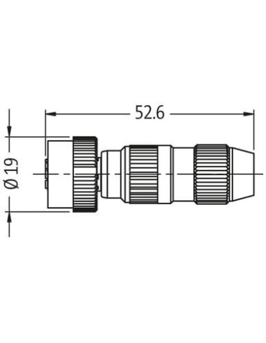Wtyczka MQ12 żeńska, prosta, 4-polowa 0,25…0,5mm?, zaciski nożowe 7050-12601-0000000 | Przewody i Złącza | Eshop Dopak | Wszystk