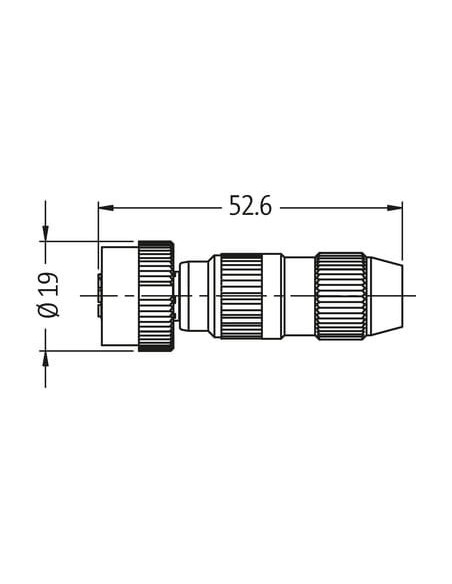 Wtyczka MQ12 żeńska, prosta, 4-polowa 0,25…0,5mm?, zaciski nożowe 7050-12601-0000000 | Przewody i Złącza | Eshop Dopak | Wszystk