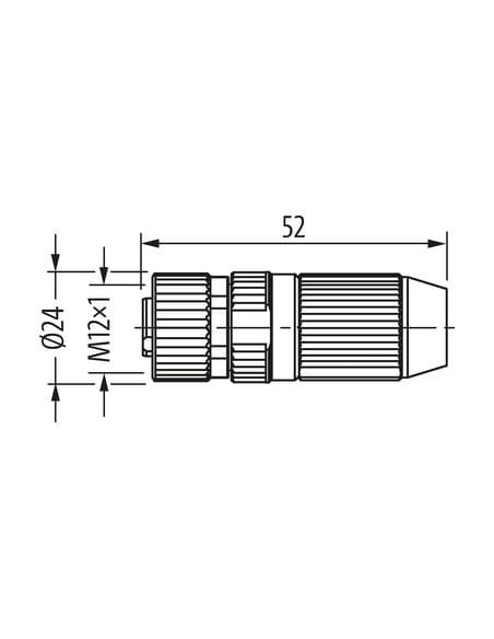 Wtyczka M12 żeńska 0° L-cod. 5-polowa 0,75…1,5mm2 7000-P4421-0000000 | Przewody i Złącza | Eshop Dopak | Wszystko dla Przemysłu