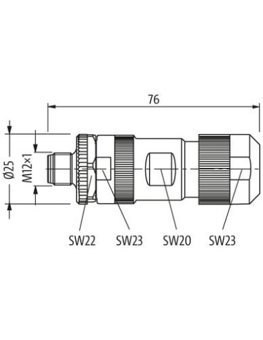 Wtyczka M12 męska 0° L-cod, 5-polowa, 7000-P4591-0000000 | Przewody i Złącza | Eshop Dopak | Wszystko dla Przemysłu