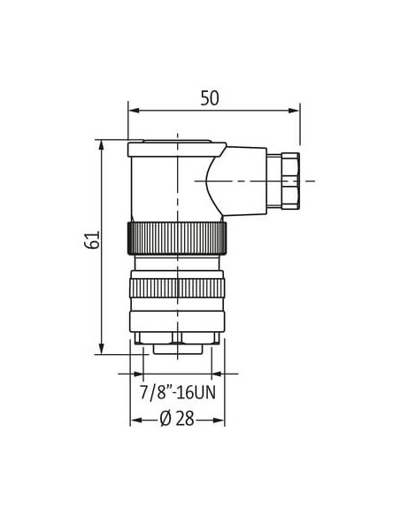 Wtyczka 7/8" żeńska, kątowa, skręcalna, zaciski śrubowe 7000-78261-0000000 | Przewody i Złącza | Eshop Dopak | Wszystko dla Prze